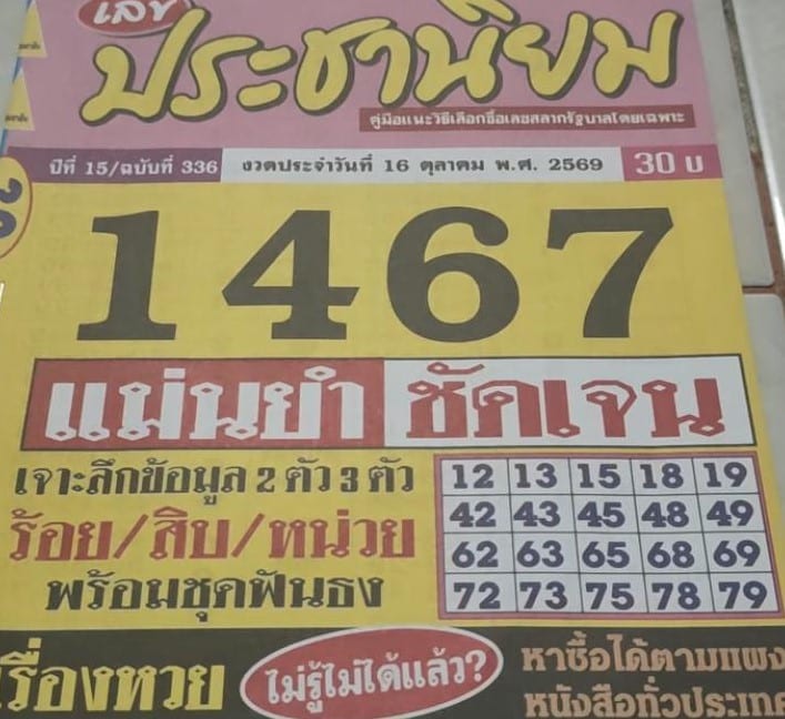 หวยประชานิยม 16/10/69